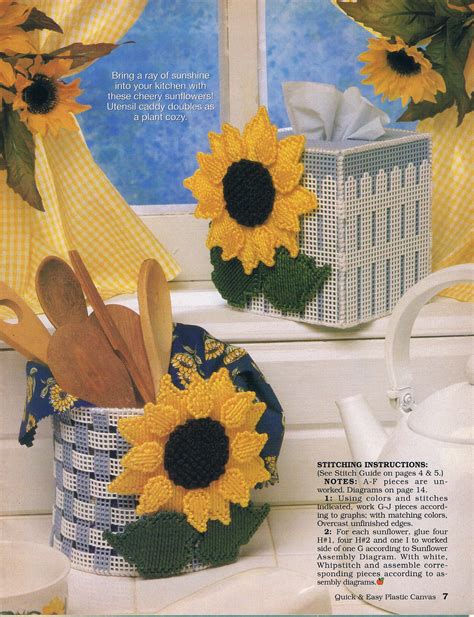 sunflower plastic canvas pattern